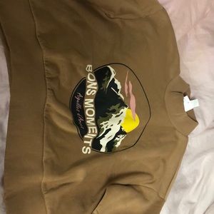 Light brown printed turtleneck sweater